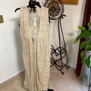 New Direction Stone Sleeveless Cardigan, Size L, New, No trade